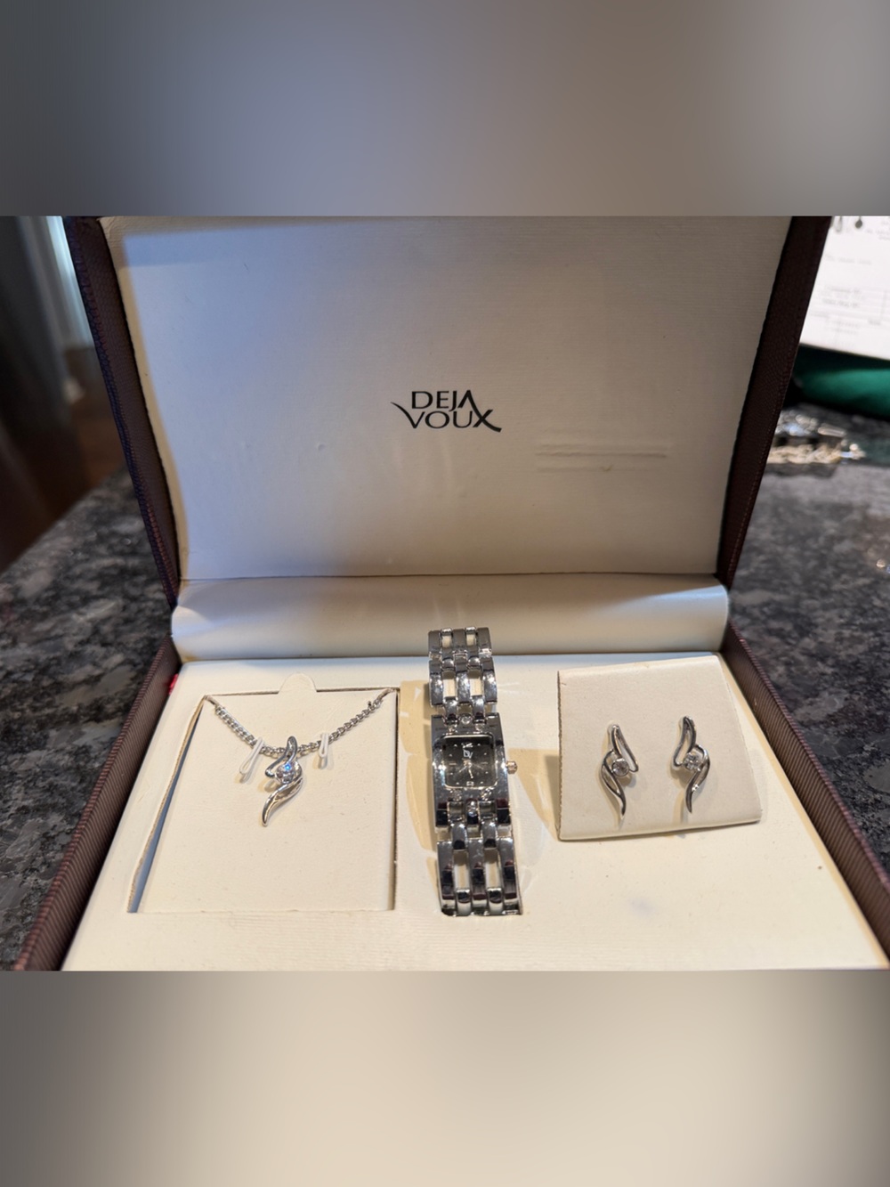 Women's Silver-Tone Bracelet with Matching Jewelry Set - Silver